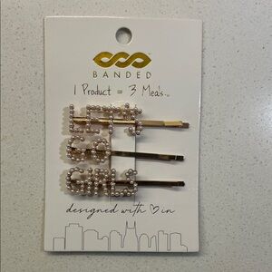 Banded Gold Pearl Let’s Go Girls Hair Pins